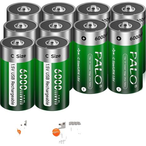 Batería de litio recargable, carga USB, compatible con múltiples dispositivos, 10 unidades (1/2)