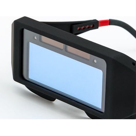 Selbstverdunkelnde Schweißerbrille, ergonomischer Augenschutz mit klarem Sichtfeld, Schweißerschirm mit 5 Ersatzgläsern und elastischem Kopfband (1/5)