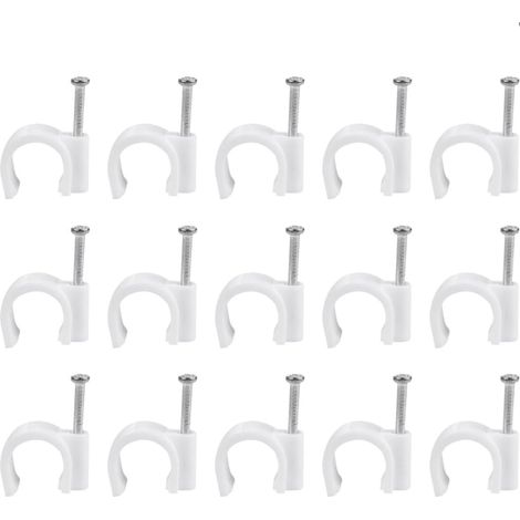 100pcs Colliers en Pvc Blancs Clous en Acier pour Fixation de Tubes Pex et Cuivre, Support de Tuyauterie Facile à Installer pour Câblage Intérieur (1/5)