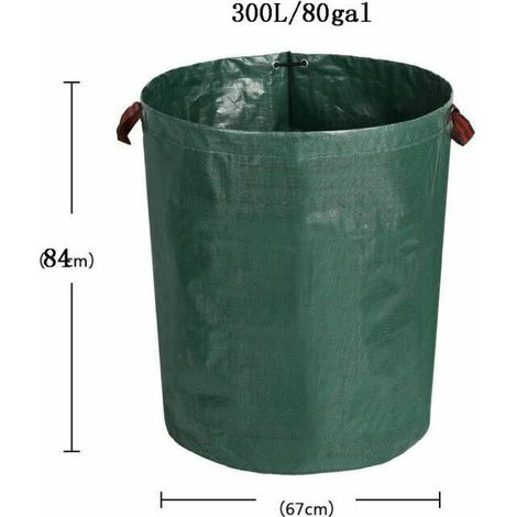 royaluxe - Sacs à déchets de jardin, 300,400,500L Sacs à déchets de jardin de grande capacité, 300L Extérieur (1/4)