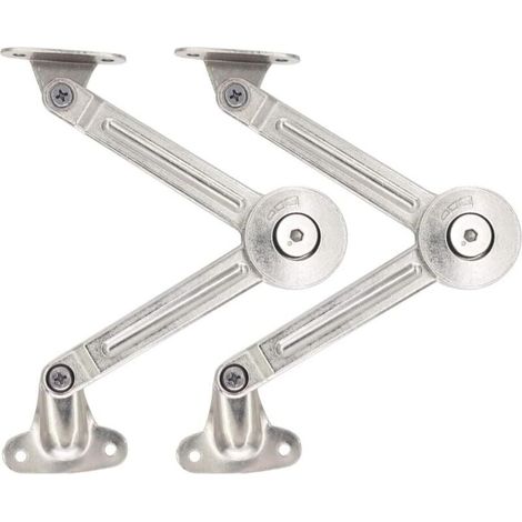 Lot de 2 compas à système d’amortissement pour abattants de portes relevables de placard de cuisine (1/4)