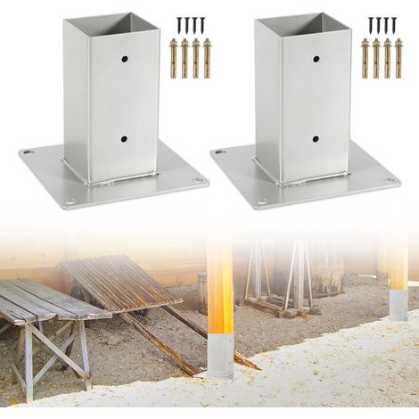 Hengda 4x Manicotto a vite Piede per palo Supporto per recinzione per pali quadrati in legno 90x90mm (1/5)