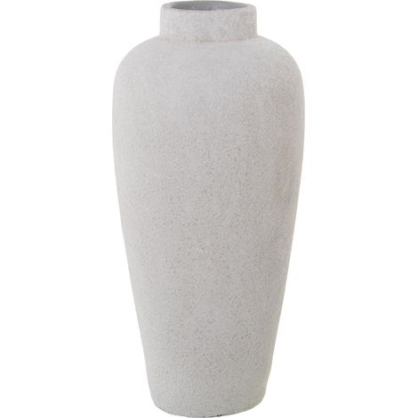 Fijalo – Vase céramique 40 cm blanc sable – 18 cm de diamètre – Élégance intemporelle pour décoration intérieure – Compatible avec supports standards