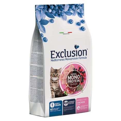 Exclusion Cat Mediterraneo Monoproteico Noble Grain Kitten Pollo - Exclusion Cat Mediterraneo Monoproteico Noble Grain Kitten Pollo - Sacco Da 1,5 Kg (1/2)