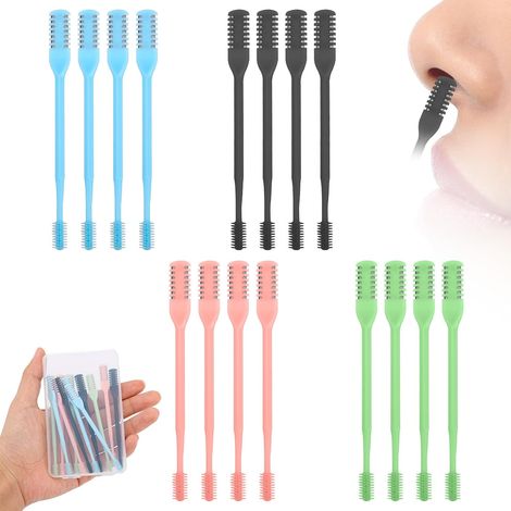 12pcs Tondeuses Nasales 2 en 1, Version Améliorée à Double Lame Manuelles avec Brosse de Nettoyage Douce Rotative à 360° pour Femmes et Hommes (4 Couleurs) (1/5)