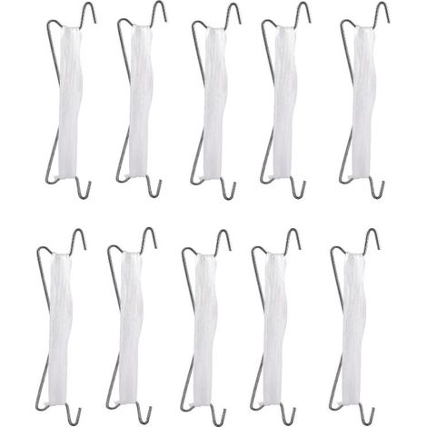Beyamis Crochet de support pour tomates en forme de V avec corde d'attache de 10 m, crochet de fixation pour plantes grimpantes, blanc, lot de 15 (1/5)