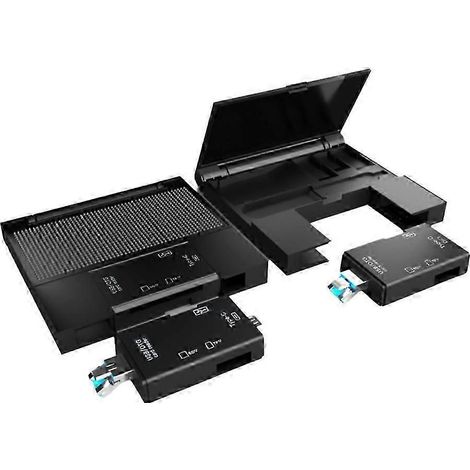 Étui de rangement multifonctionnel 7 en 1 pour lecteur de cartes, compatible avec les cartes USB 2.0, TF et SD, adaptateur micro-USB et carte SD. WHBYV (1/4)