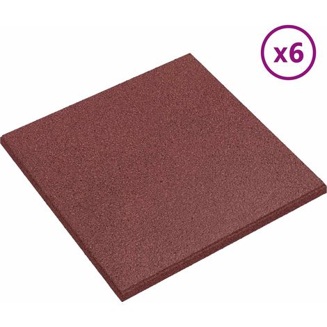vidaXL Losas de Protección contra Caídas 12 uds. Rojo 50 x 50 cm Goma (1/2)