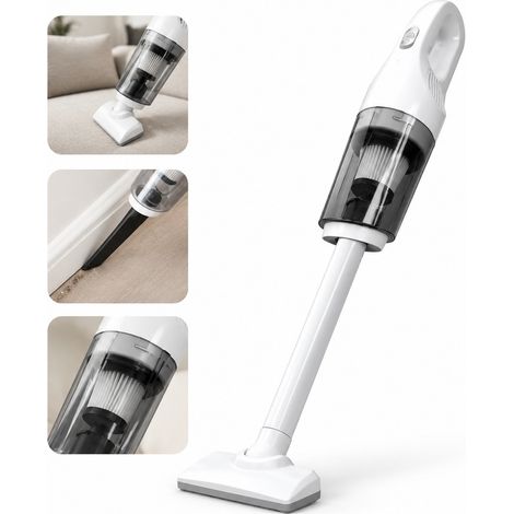 Mini Aspirateur à Main Sans Fil Portable 120 W 4 000 mAh Anti-poils d'Animaux Silencieux pour Voiture et Maison Blanc Boîte Couleur (1/5)