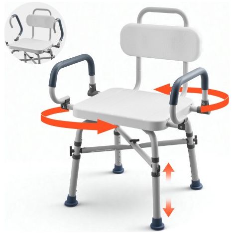 Chaise de Baignoire Pivotante Banc de Transfert Baignoire avec (1/5)