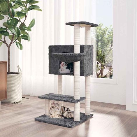 vidaXL Rascador para gatos con postes de sisal gris oscuro 108,5 cm (1/5)