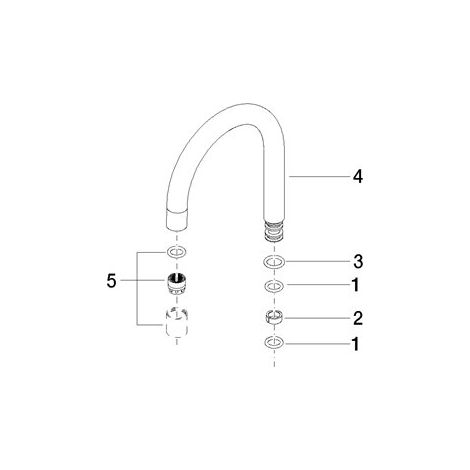 Dornbracht 90282221002-00 Bec de sortie Pièces de rechange