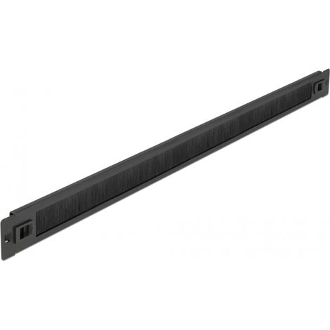 Delock Cepillo de gestiÃ³n de cables sin herramienta 1U negro de 19â