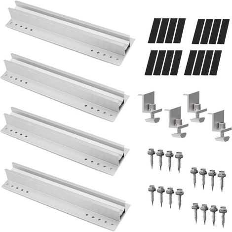 4-teiliges 400-mm-Solarpanel-Montageset, Aluminium-Solarpanel-Halterungen, Photovoltaik-Träger für Balkone, elektrische Anlagen und Dächer