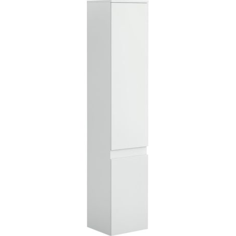 Meuble colonne rangement salle de bain 2 placards 3 étagères réglables style contemporain 30 x 28 x 152,5 cm blanc (1/5)