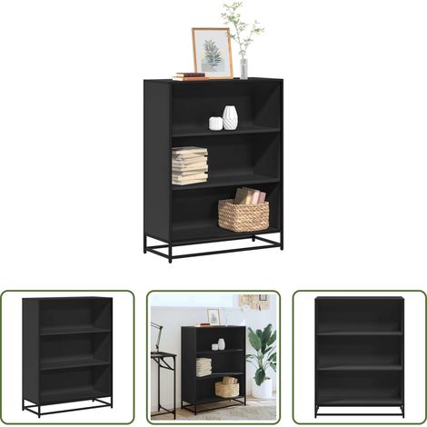 Bibliothèque en bois - Bibliothèque noir 80,5x35x107,5 cm bois d'ingénierie (1/5)