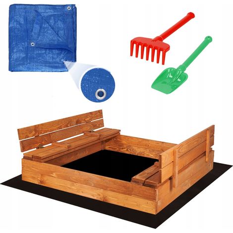 GRANDE SABBIAIA CHIUDIBILE IN LEGNO IMPREGNATO 120cm PREMIUM +OMAGGI (1/5)