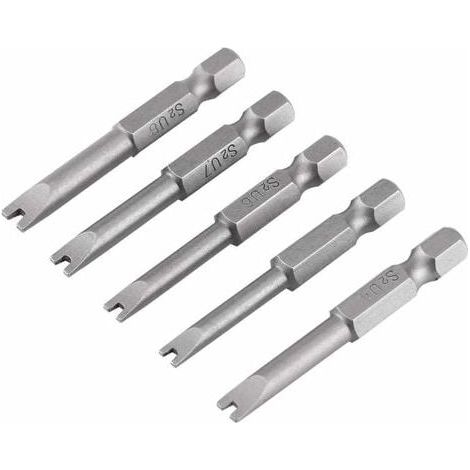 5-teiliges Set mit magnetischen Schraubendreherbits aus S2-legiertem Stahl, 50 mm Länge, 1/4-Zoll-Sechskantschaft, U-förmig, für Elektriker und mechanische Reparaturen. FLITI (1/4)