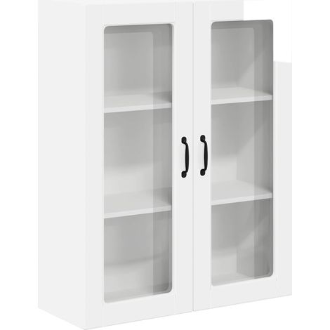 Maison Exclusive - Mobile in vetro da parete LUCCA Bianco Lucido 80 x 31 x 100 cm (1/5)