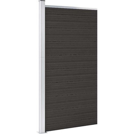 vidaXL Panneau de clôture WPC 95x186 cm Noir (1/5)