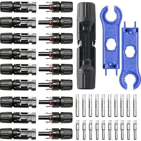10 paires de connecteurs solaires avec 2 outils, prise solaire mâle femelle IP67 étanche, PV connecteur compatible avec câble solaire 6mm² 4mm² (1/5)