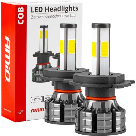 Bombillas LED para coche serie COB H4 6500K amio-02843 (1/5)
