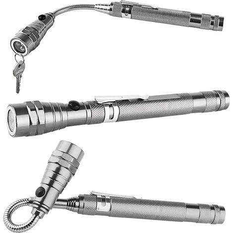 MINKUROW 'Magic Light' Torcia A Led Con Magnete Allungabile Flessibile Impermeabile Rosso - Lampada Manuale Telescopica Fino A 56 Cm Con Batteria Piccola E Potente - Luci Per Attrezzi Per Officine Aut (1/3)