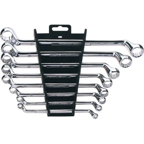 Draper Expert HI-TORQ® Deep Offset Metric Ring Spanner Set (8 Pieces) - Heavy-Duty, High-Torque, Metric, Professional Grade