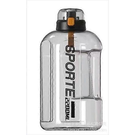 Isolierter Becher mit großem Fassungsvermögen für Herren, sportliches Design, mit Strohhalm, hitzebeständig, schwarz, 1500 ml (WZ2195) (1/3)