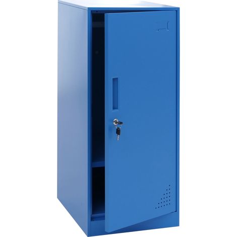 Spind HHG-503, Schließfach Wertfachschrank Schließfachschrank Tür Kleiderstange, 90x38x45cm Stahl blau