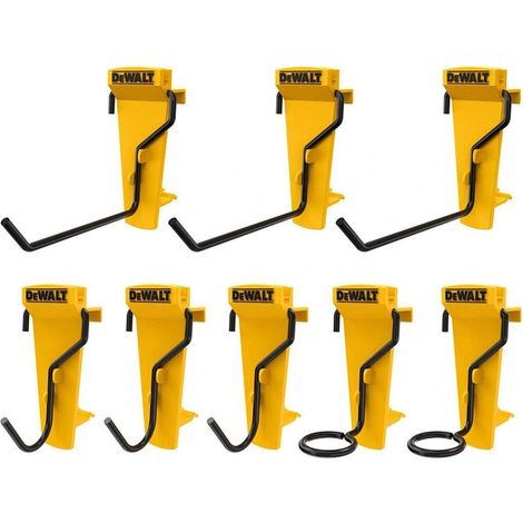 Dewalt – Ensemble de 8 crochets de rangement en métal – Supporte jusqu'à 2,2 kg – Installation facile – Pour atelier et garage (1/2)