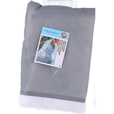 Grauer Eiskratzer mit Handschuh