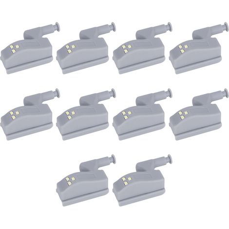 Lot de 10 lampes LED à détecteur de mouvement pour charnières, placards, tiroirs et armoires, lumière chaude. (1/5)