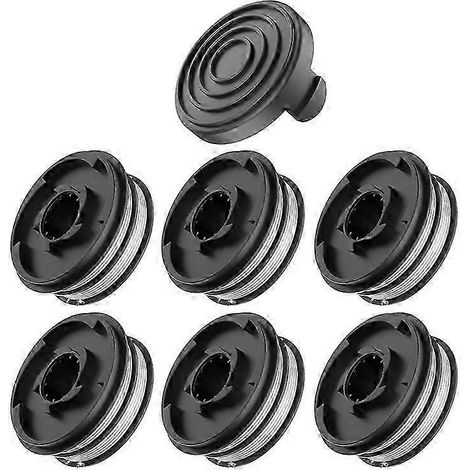 Compatible avec les tondeuses à gazon Einhell RTV 400 / RTV 550 / RTV 550 / 1 : bobine de 6 fils + 1 bouchon (pièce de rechange, référence 340568). (1/5)