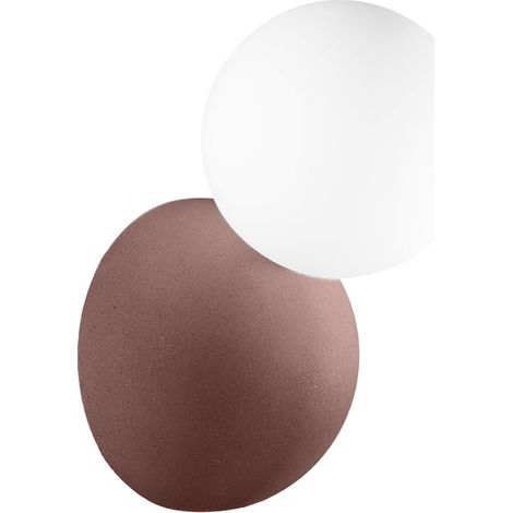 APPLIQUE ROCK ROSSO CON VETRO BIANCO ATTACCO G9 1 LUCE H.14CM L.12CM (1/3)