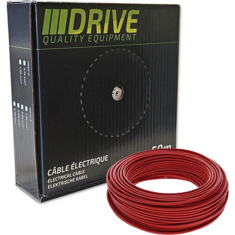 Fil électrique souple 50 mètres section 4 mm² rouge (1/3)