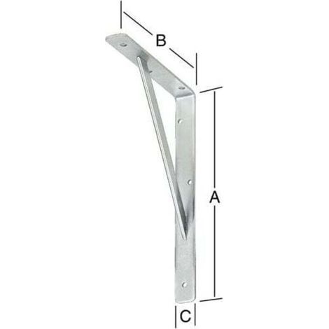 Laufstegkonsole, 400 mm lang x 250 mm hoch x 25 mm breit x 4 mm dick, weiß, Tragfähigkeit 250 kg (1/4)