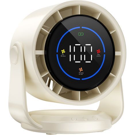 Ventilateur ultra-puissant et silencieux. 100 vitesses. tête rotative à 105°. rechargeable par USB. portable. idéal pour le bureau. la maison. la chambre et la voiture.