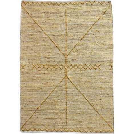 Tapis en Chanvre 160 x 230 cm Coloris Or - Tapis Rectangulaire Résistant et Isolant Thermique - PANGIVO
