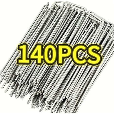 Lot de 30 agrafes de jardin en U 20 x 4 cm, piquets galvanisés robustes pour clôtures, tubes et fixation de pelouse (1/5)