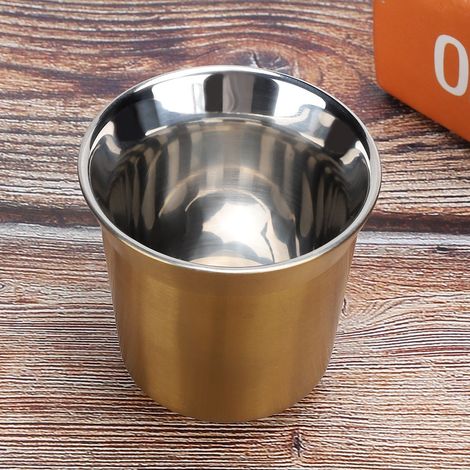 Doppelwandiger, wärmeisolierter Kaffeebecher aus Edelstahl 304 für Zuhause, Café, Gold (1/5)