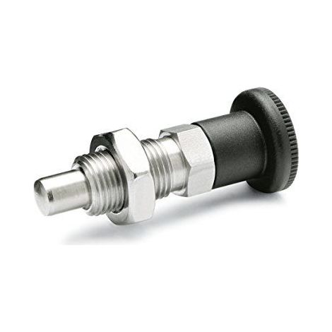 Ganter Elements de norme boulons de Rast - GN 817 en acier inoxydable- avec verrouillage RAST en acier inoxydable - RAST Stylet chimiquement nickele 1 piece, noir, GN 817-4-6-CK-NI