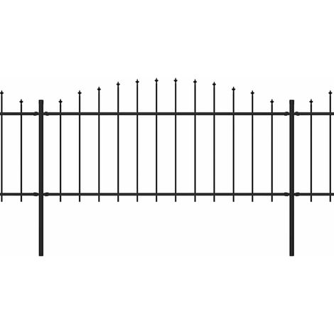Maison Exclusive - Gartenzaun mit Speerspitzen Stahl (0,5 - 0,75)