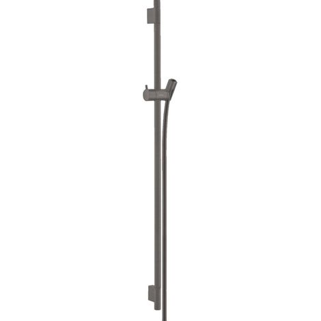Unica Barre de douche S Puro 90 cm avec flexible de douche noir chromé brossé (28631340) (1/5)