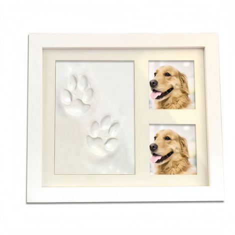 Kit d'empreinte de patte d'animal - Kit d'empreinte DIY pour chiens et chats, cadre commémoratif avec souvenir d'empreinte de patte (1/4)