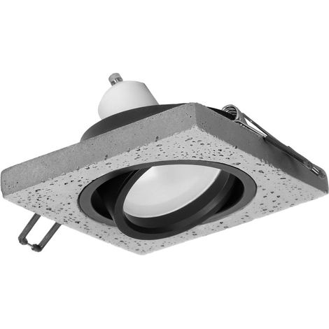 Support Spot GU10/MR16 Encastrable Carré Orientable Béton - SILUMEN (1/5)