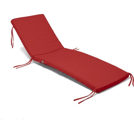 Matelas Bain de Soleil 185x60 Rouge Piment - Déhoussable & Imperméable (Transat) (1/5)