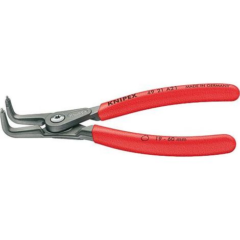 Pince pour circlips de precision (ondule) Revetement plastique antiderapant L : 210mm 40-100mm Bout coude