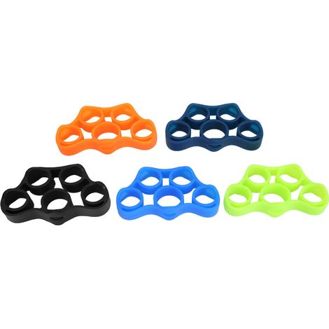 Lot de 5 anneaux de musculation en silicone, extenseur de doigts, outil d'exercice de yoga pour les mains, multi-couleurs (1/5)