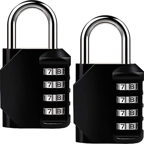Cadenas à combinaison à 4 chiffres pour armoires et valises (lot de 2) (1/2)